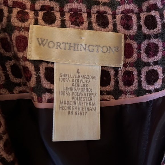 Vintage Worthington Mulberry Duchess Blazer Size 4 - Picture 8 of 12